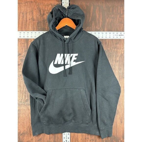 NIKE Sportswear NSW Club Fleece Graphic Pullover Hoodie Black BV2973-010‎ Medium - Picture 1 of 7